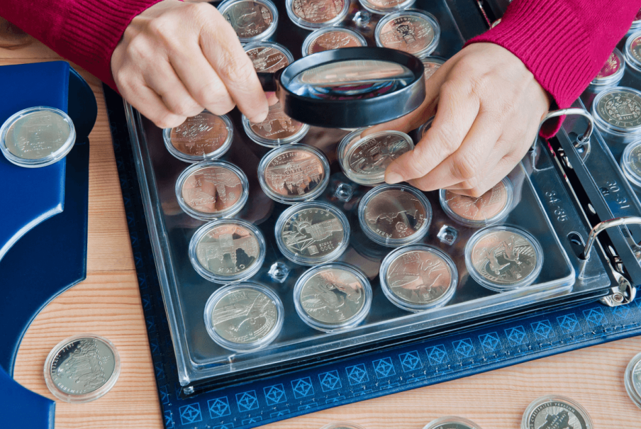 Professional storing a coin collection