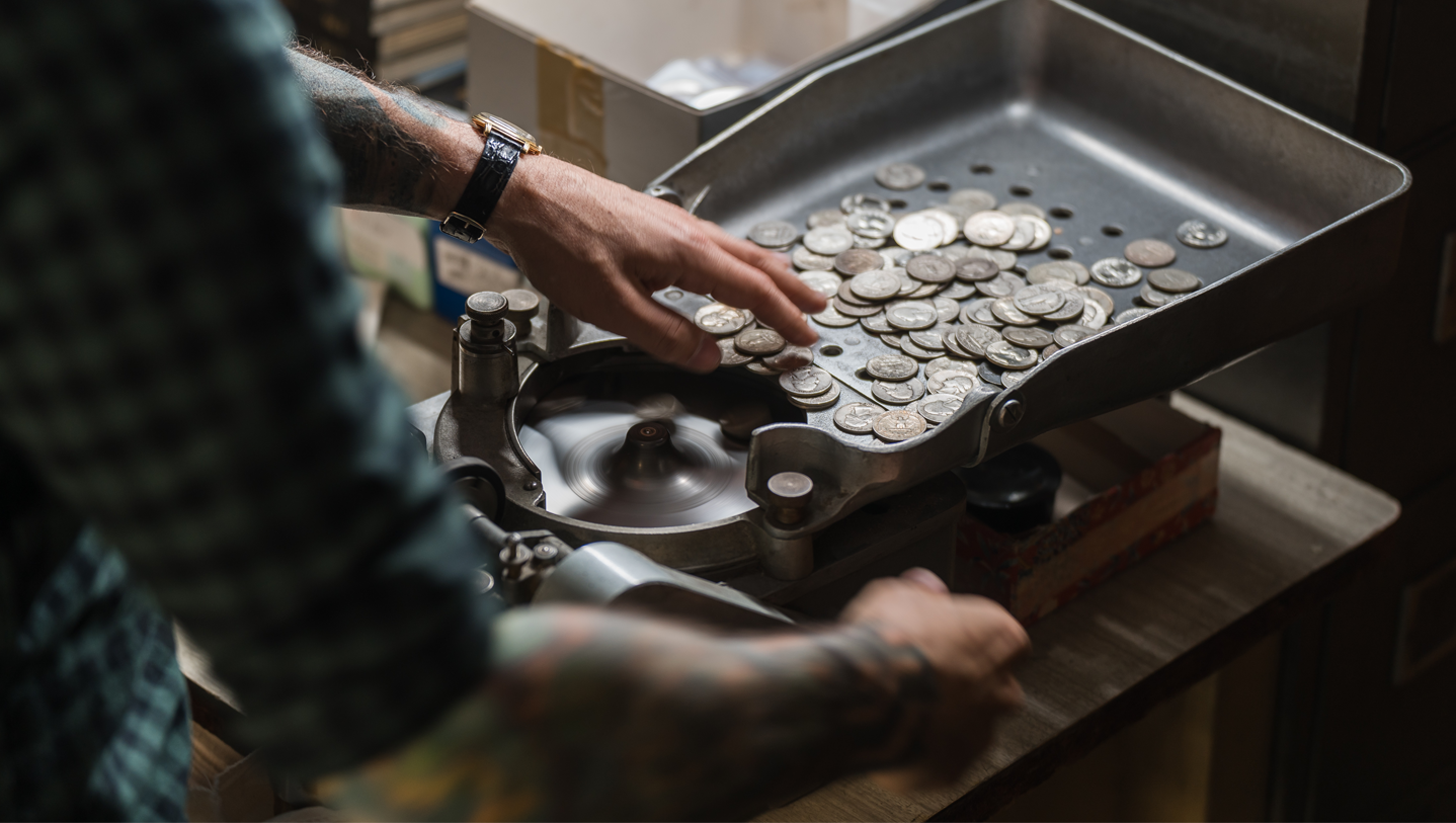 Silver coin value counting machine