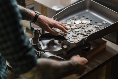 Silver coin value counting machine