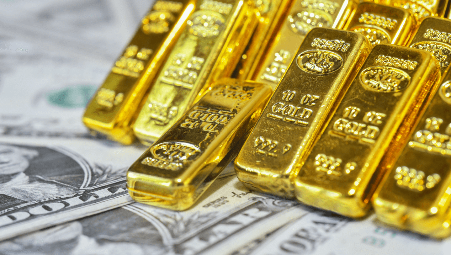 Gold bullion bars being sold