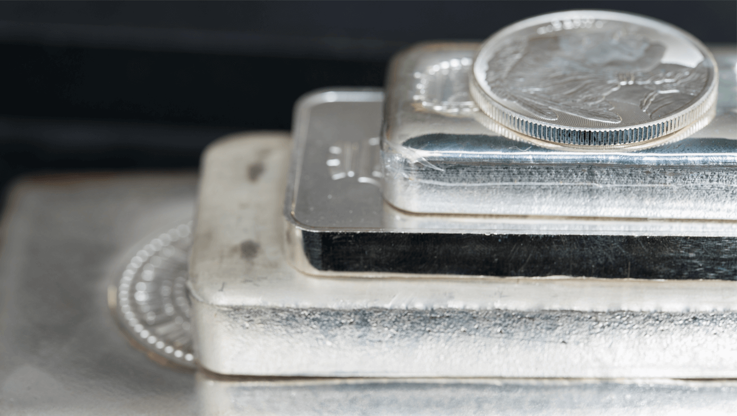 silver bullion and silver bars